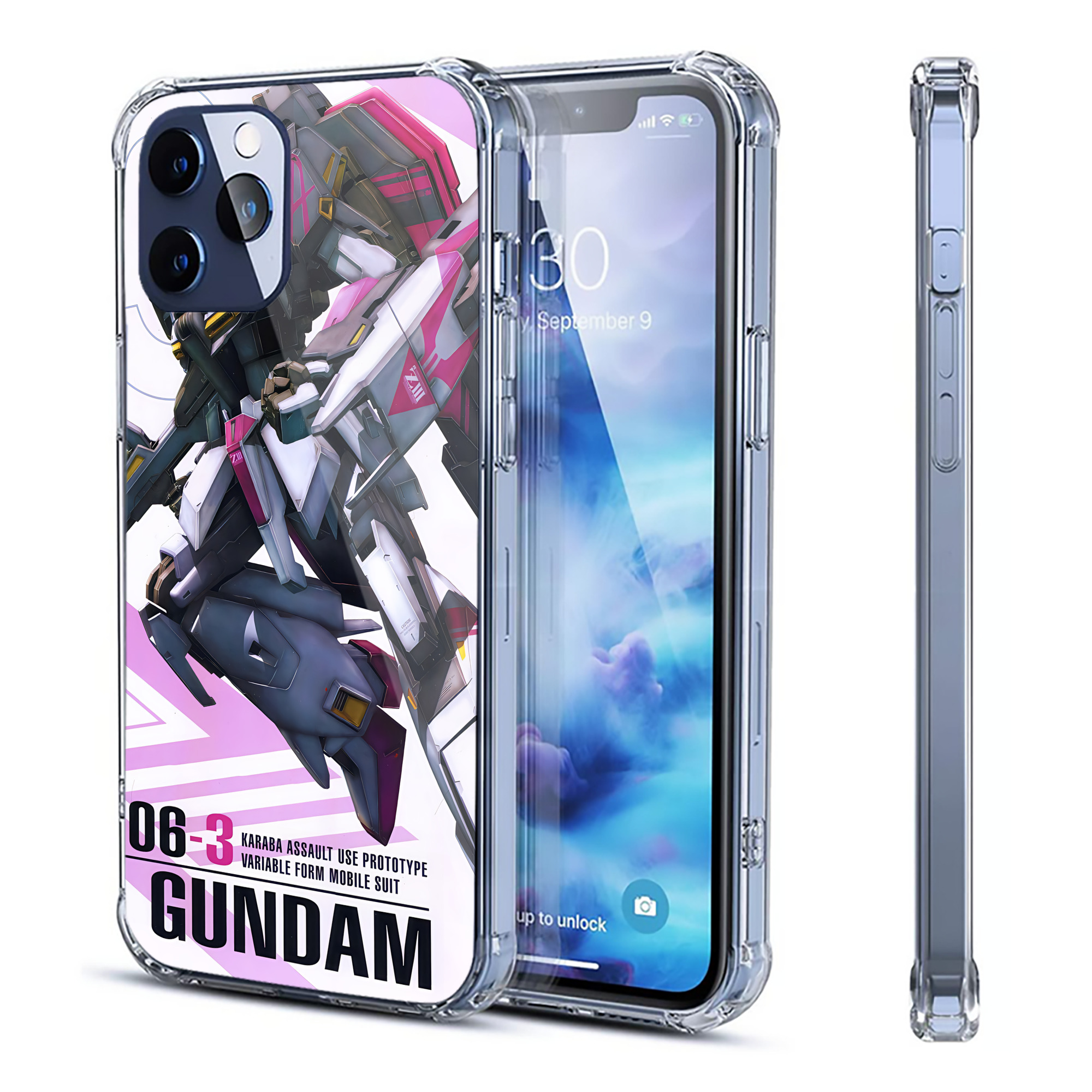 （画像用） 機動戦士ガンダム Mobile Suit Gundam 【iPhone 12シリーズ対応】透明スマホケース（クリアソフトケース）